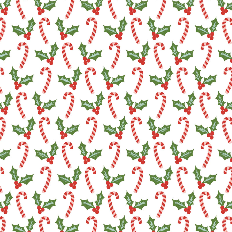 Parker Zipper Pajama - Candy Canes And Holly - Born Childrens Boutique