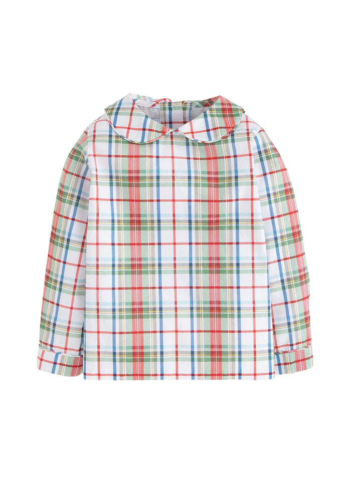 Little English Peter Pan Shirt - Douglas Plaid - Born Childrens Boutique
