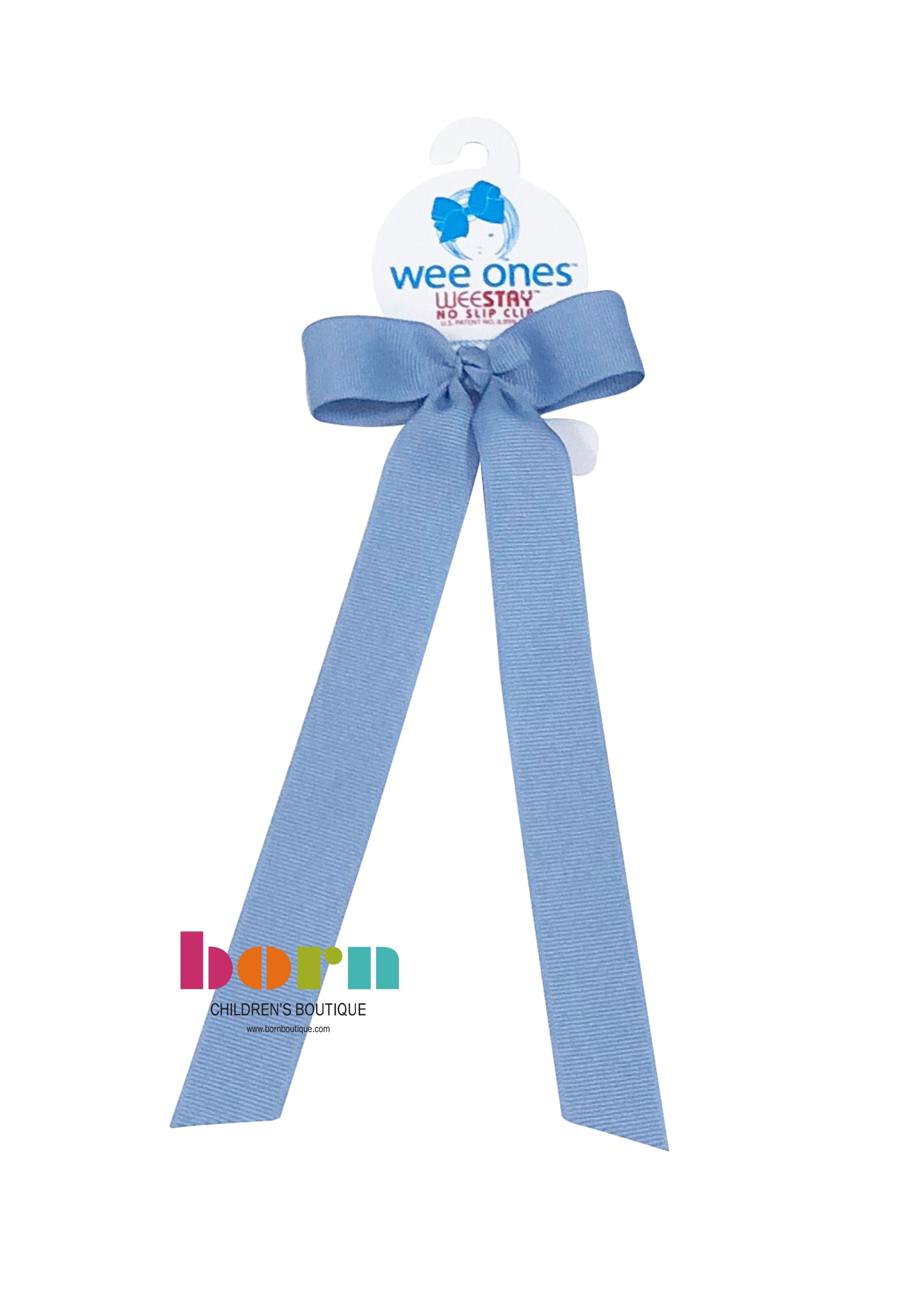 Wee Ones Blue Bird Bow with Tail - Born Childrens Boutique