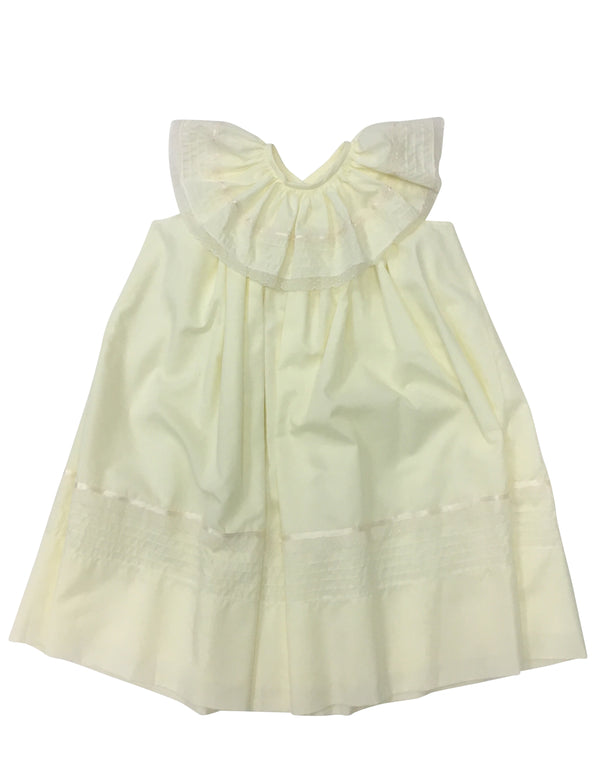Heirloom Sleeveless Dress Yellow w/ Ecru - Born Childrens Boutique