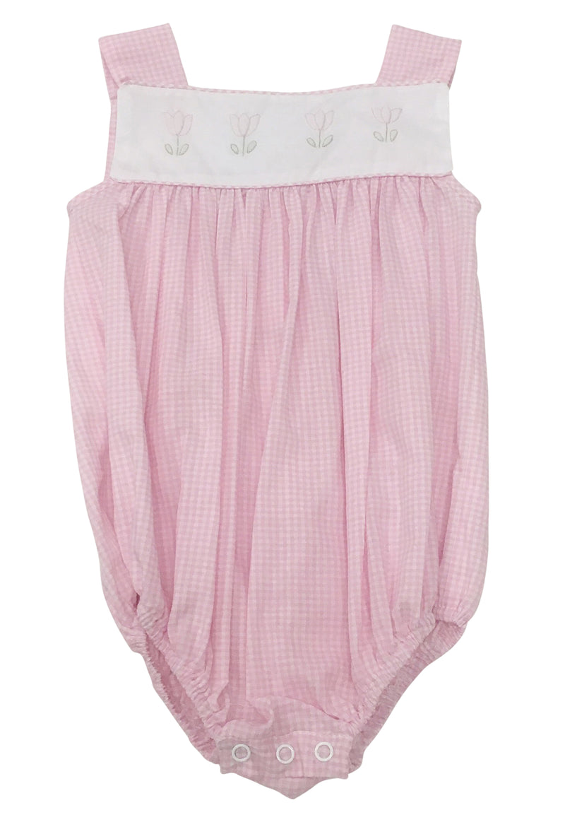 Auraluz Pink Gingham Sunbubble with Tulips