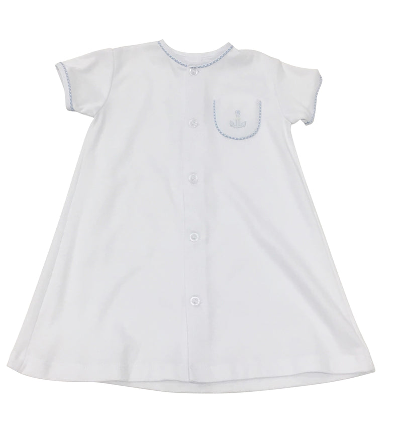 Auraluz Gown White with Anchor - Born Childrens Boutique
