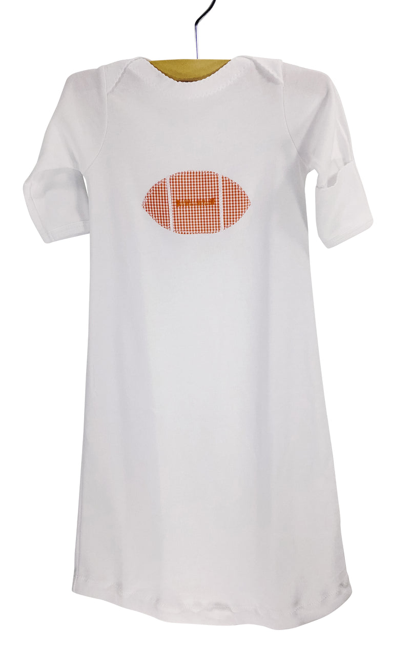 Appliqué Gown Orange Gingham Football