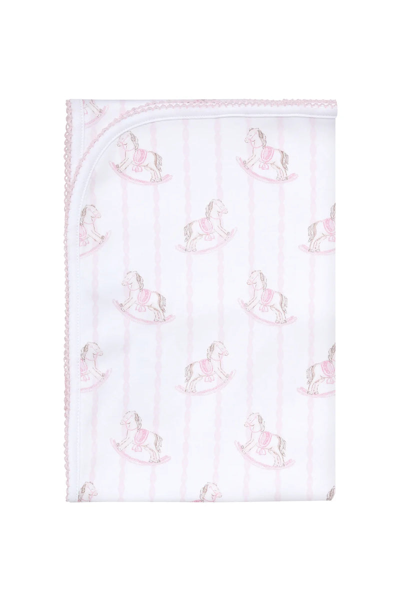 Pink Rocking Horse Blanket - Born Childrens Boutique