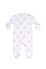 Pink Rocking Horse Zipper Footie - Born Childrens Boutique