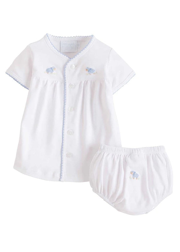 Pinpoint Layette Knit Set Boy Sheep - Born Childrens Boutique