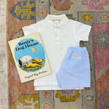 Shelton Shorts Breakers Blue Seersucker With Breakers Blue Stork - Born Childrens Boutique
