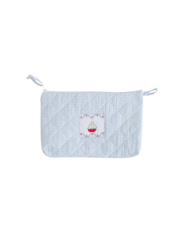 Diamond Quilted Cosmetic - Sailboat - Born Childrens Boutique