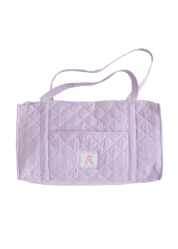 Diamond Quilted Lavender Gingham Duffle - Ballet - Born Childrens Boutique
