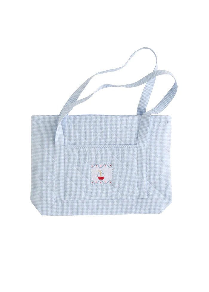 Diamond Quilted Tote - Sailboat - Born Childrens Boutique
