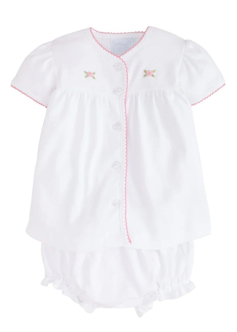 Pinpoint Layette Knit Set Rose - Born Childrens Boutique