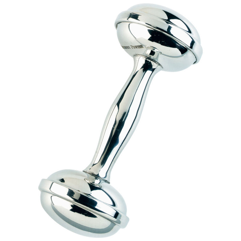 Pewter Dumbell Rattle - Born Childrens Boutique