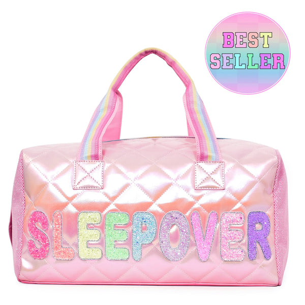 Sleepover Large Duffle Bag - Metallic Bubble Gum - Born Childrens Boutique