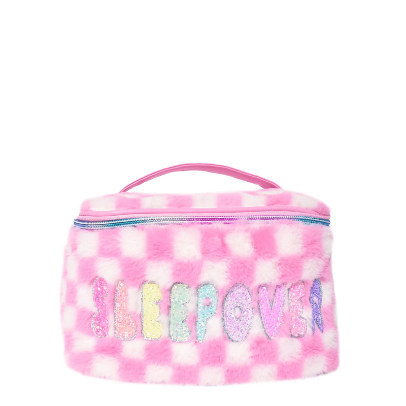 Plush Glam Bag - Pink Checkerboard Plush - Born Childrens Boutique