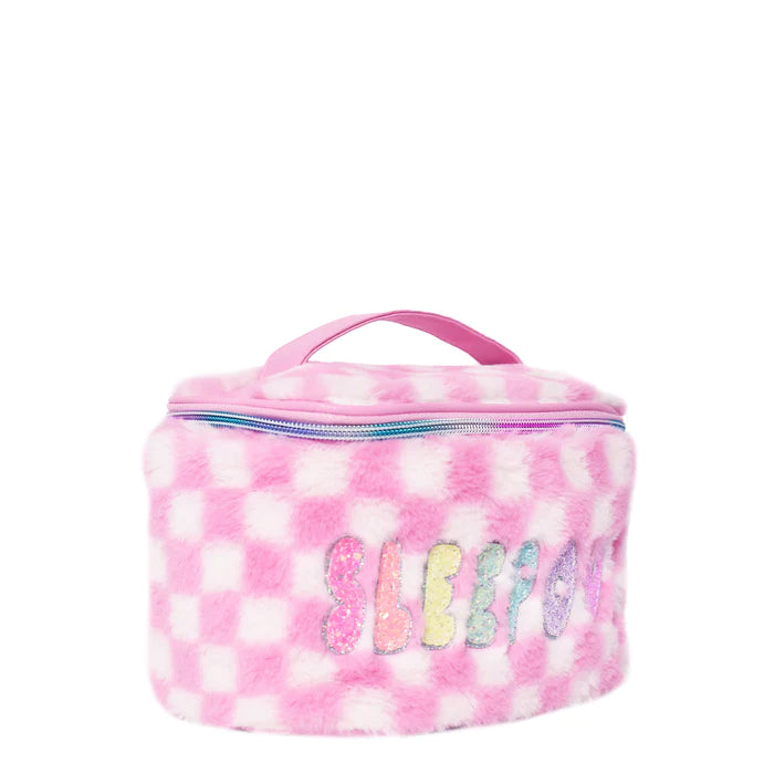 Plush Glam Bag - Pink Checkerboard Plush - Born Childrens Boutique
