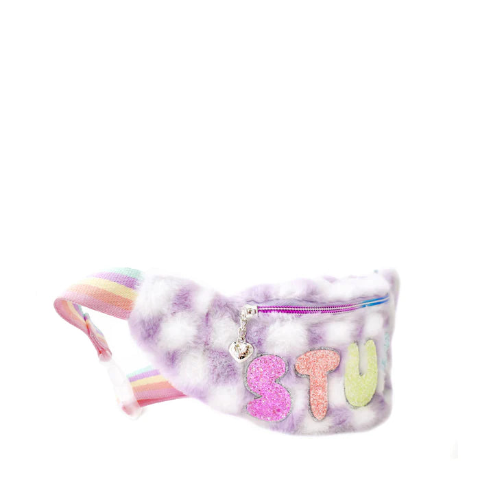 Plush Fanny Pack - Lavender Checkerboard Plush - Born Childrens Boutique