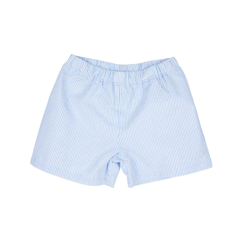 Shelton Shorts Breakers Blue Seersucker With Breakers Blue Stork - Born Childrens Boutique