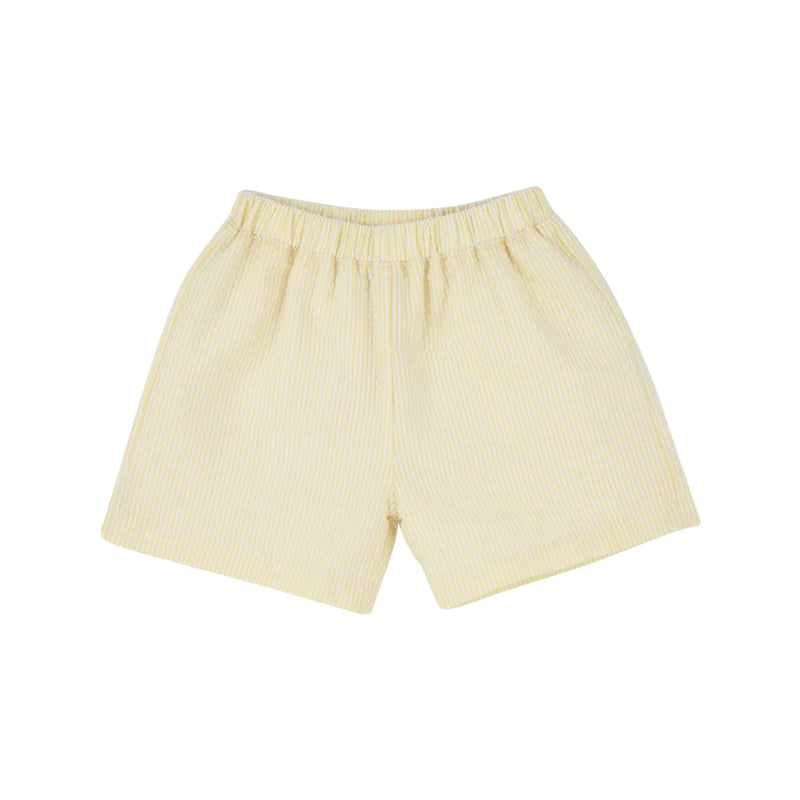 Shelton Shorts Seaside Sunny Yellow Seersucker With Worth Avenue White Stork - Born Childrens Boutique