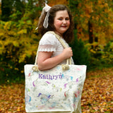 Unicorn Canvas Tote (16"x22"x7") - Born Childrens Boutique