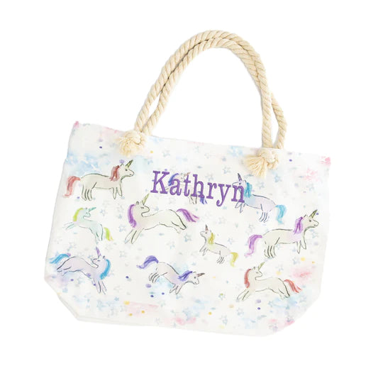 Unicorn Canvas Tote (16"x22"x7") - Born Childrens Boutique