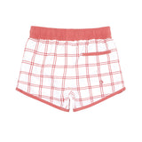 Pre-Order Boardie Red Windowpane Plaid w/ Nantucket Red Waistband - Born Childrens Boutique