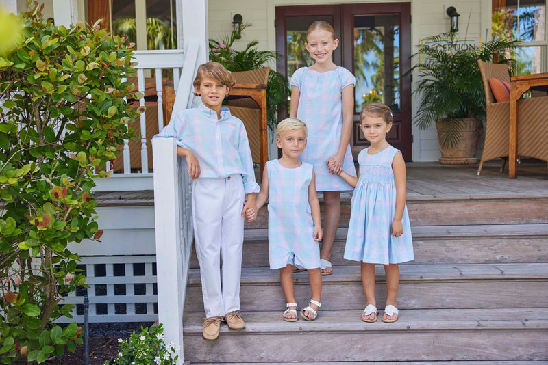 Little English Smocked Hollis Dress - Palm Beach Plaid - Born Childrens Boutique