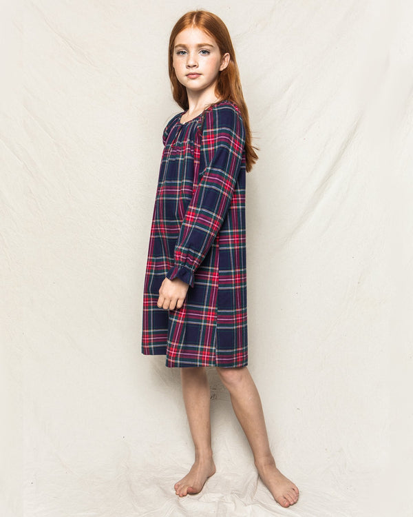 Navy Tartan Delphine Nightgown - Born Childrens Boutique