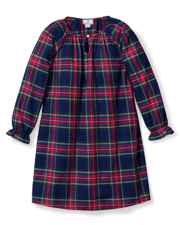 Navy Tartan Delphine Nightgown - Born Childrens Boutique