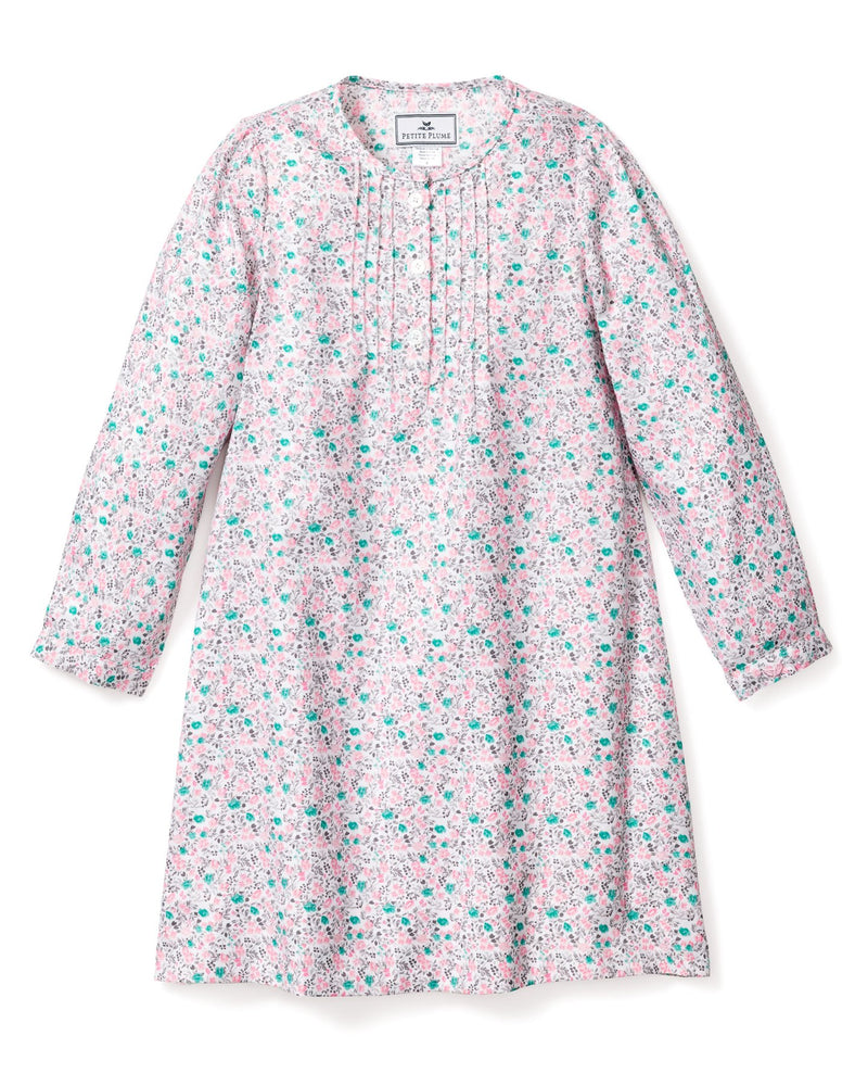 Pink Green Floral Beatrice Nightgown - Born Childrens Boutique