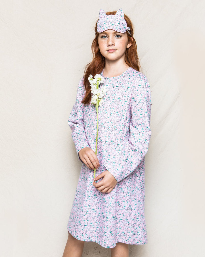 Pink Green Floral Beatrice Nightgown - Born Childrens Boutique