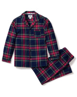 Navy Tartan Pajama Set - Born Childrens Boutique
