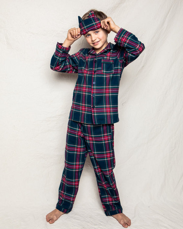 Navy Tartan Pajama Set - Born Childrens Boutique