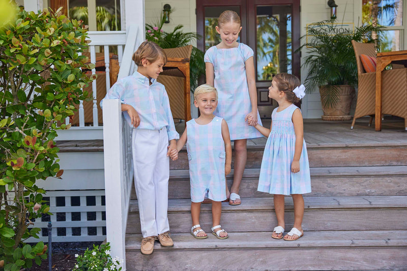 Little English Smocked Hollis Dress - Palm Beach Plaid - Born Childrens Boutique