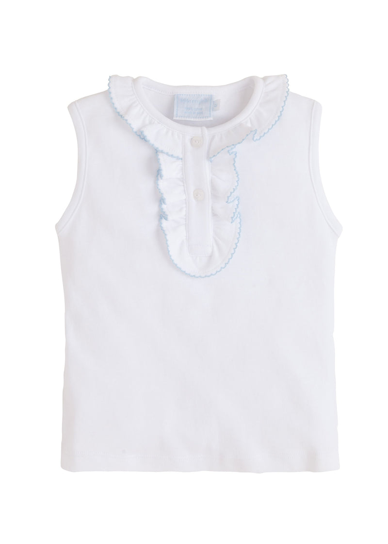 Little English Ruffle Henley Shirt Light Blue - Born Childrens Boutique