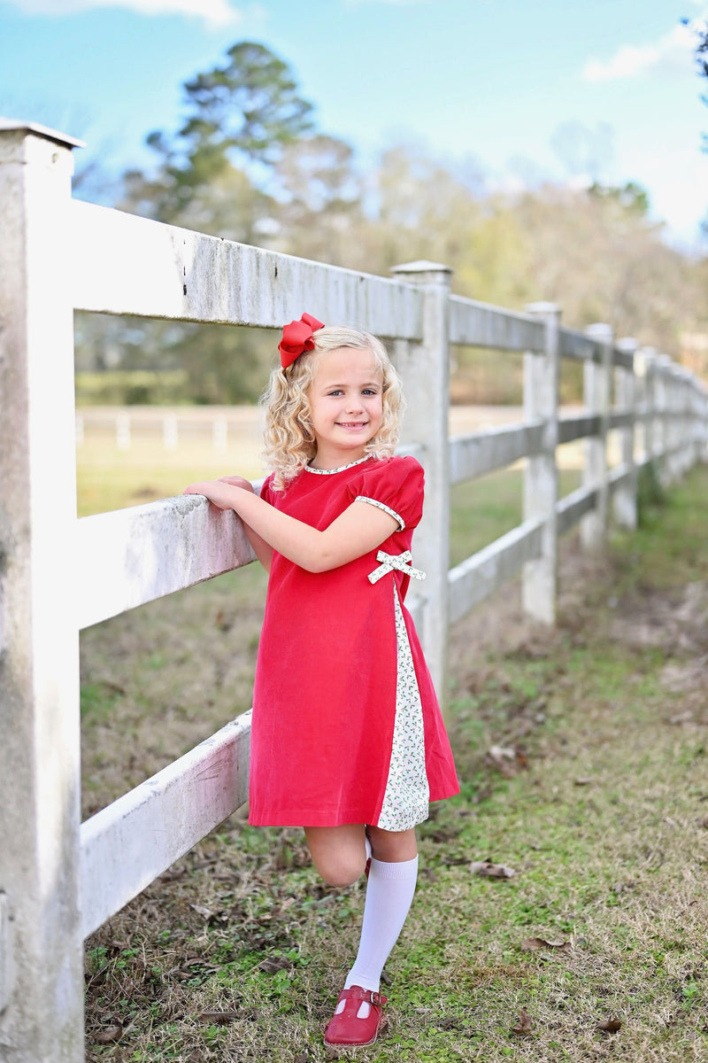 Pre-Order Girls Holly Cece Red Cord Dress - Born Childrens Boutique