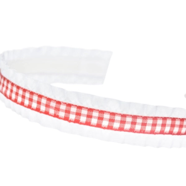 Red Ging Double Ruffle Headband - Born Childrens Boutique