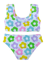 Pre-Order James Lottie Loren Two Piece Swim Vintage Floral Top with Pink Ruffled - Born Childrens Boutique