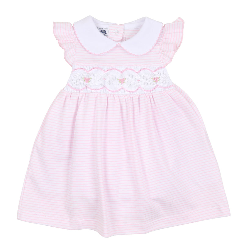 Magnolia Baby Arthur and Anna Smocked Collared Flutters Dress Set Pink - Born Childrens Boutique