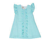 Oaks Apparel Ashley Aqua Linen - Born Childrens Boutique