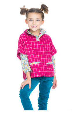 Cape - Bougainvillea Windowpane Tweed - Born Childrens Boutique