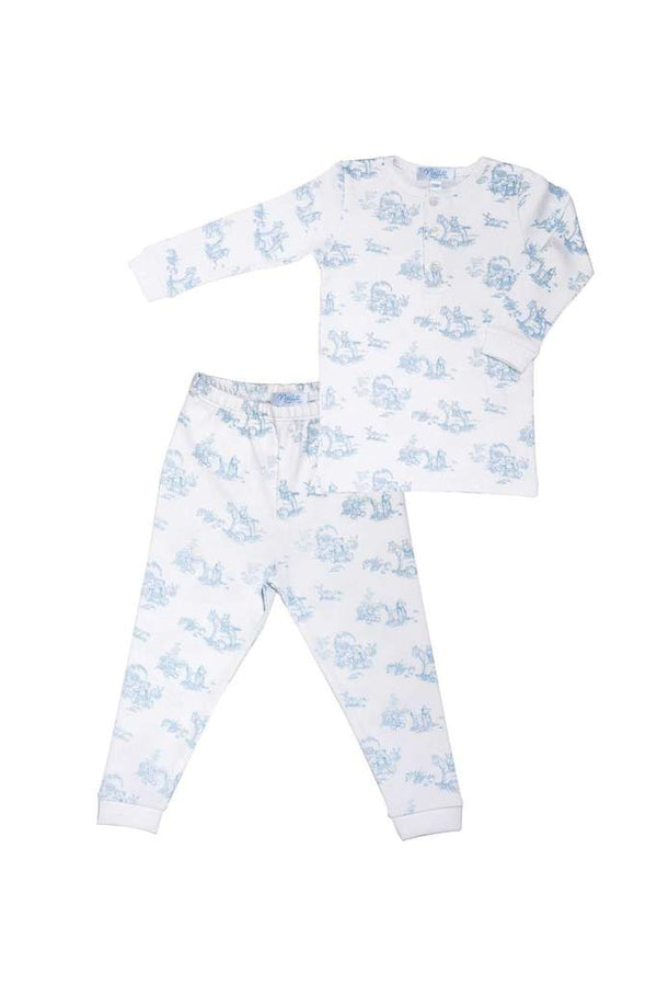 Blue Toile Pajamas - Born Childrens Boutique