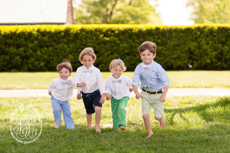 Baylor Bow Tie Seaside Sunny Yellow Seersucker - Born Childrens Boutique
