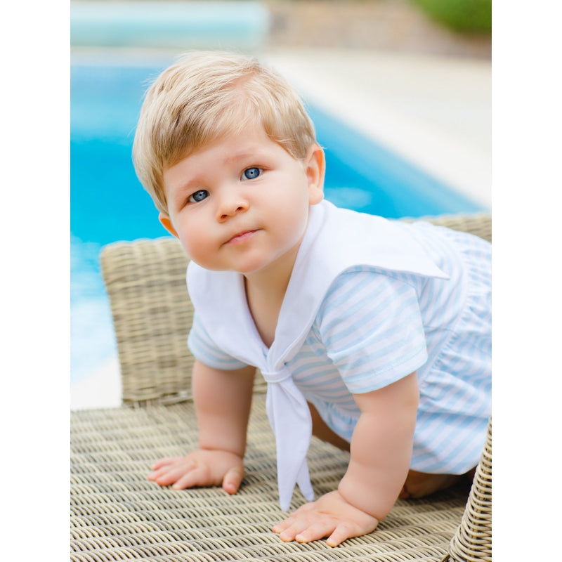 Pre-Order Sailor Blue Boy Romper - Born Childrens Boutique