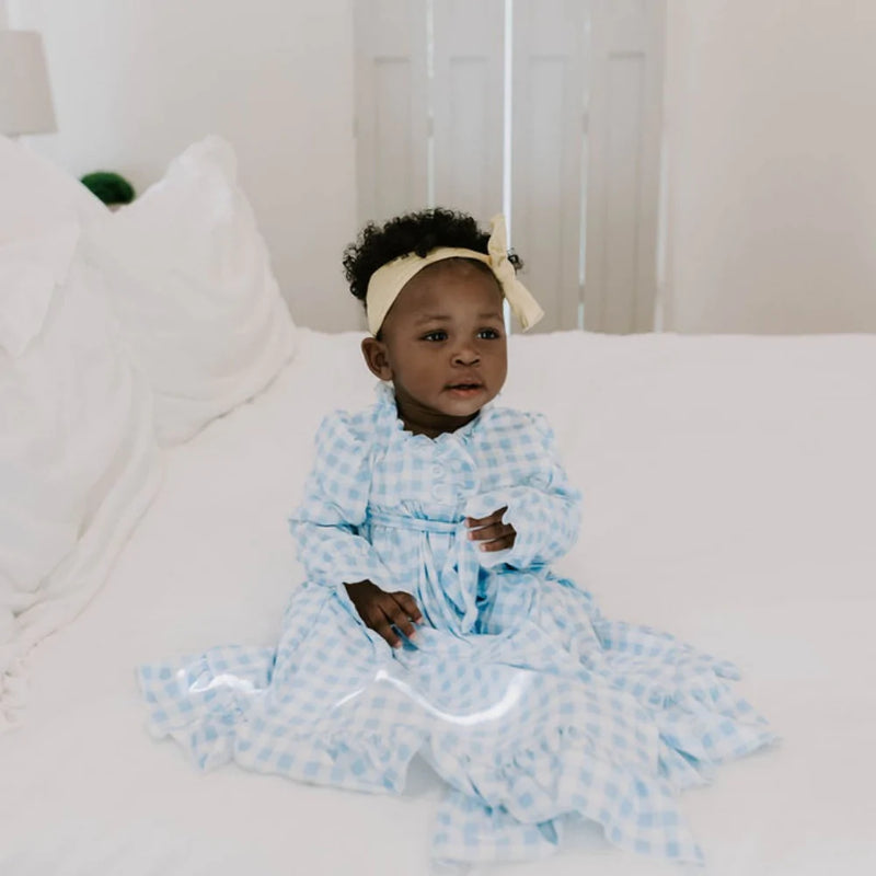SugarBeeBlanks Blue Gingham Robes - Born Childrens Boutique