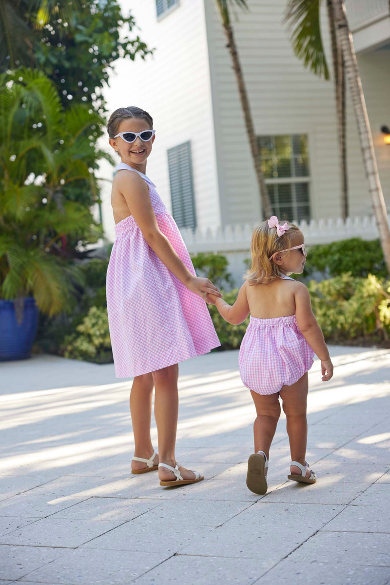 Little English Betty Halter Bubble - Preppy Pink Gingham - Born Childrens Boutique