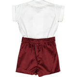 Pre-Order Sal & Pimenta Burgundy Velvet Baby Set - Born Childrens Boutique