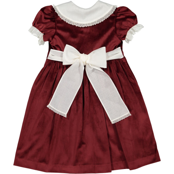 Pre-Order Sal & Pimenta Burgundy Velvet Dress - Born Childrens Boutique