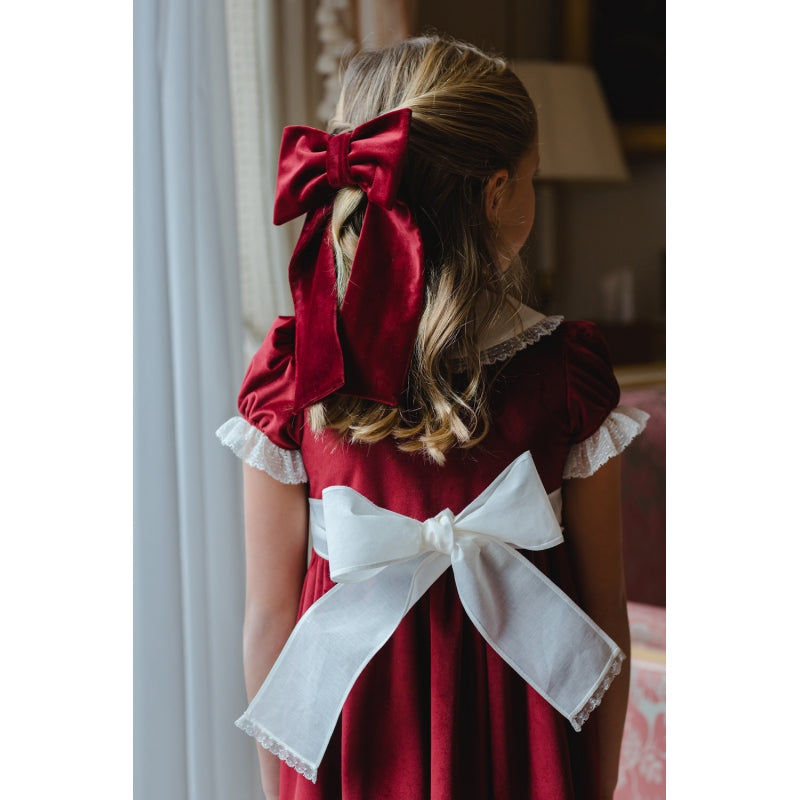 Pre-Order Sal & Pimenta Burgundy Velvet Dress - Born Childrens Boutique