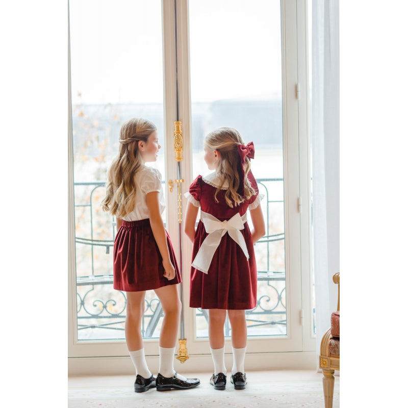 Pre-Order Sal & Pimenta Burgundy Velvet Dress - Born Childrens Boutique