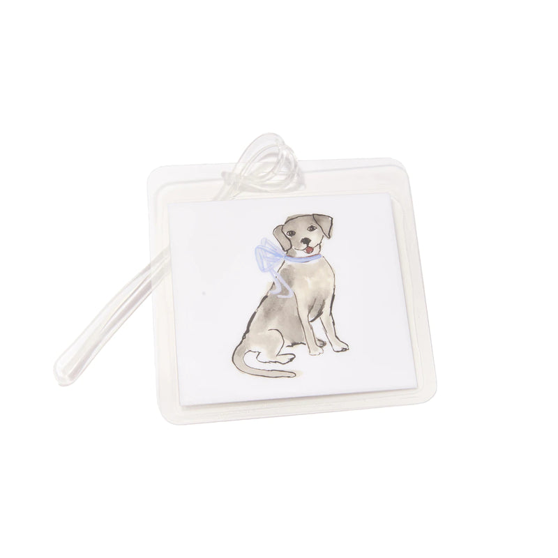 Dog with Blue Bow Bagtag - Born Childrens Boutique